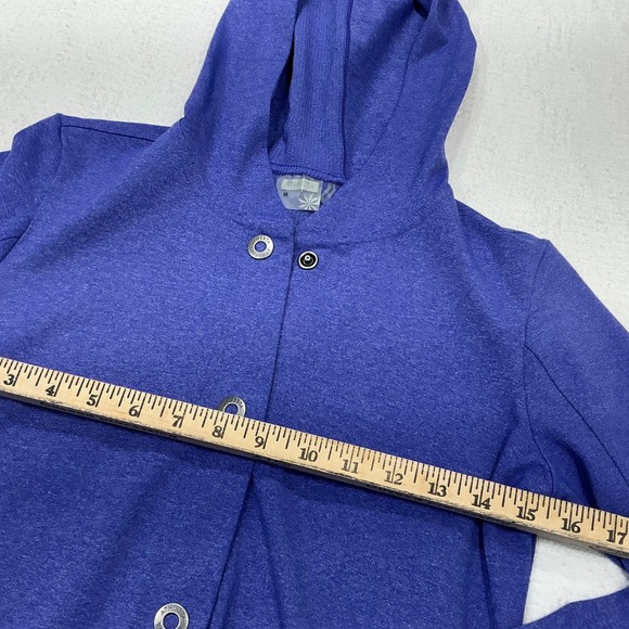 Athleta Women Purple Heather Hooded Snap Front Jacket 903670 XS Longline Coat - Picture 5 of 9
